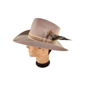 Stetson Beige Cowboy Hat with Feather Accent